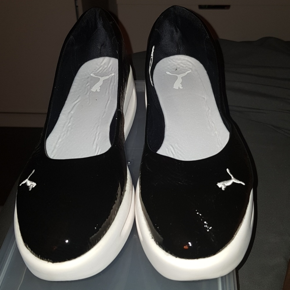 🚫SOLD🚫 Puma Black & White Patent Leather Wedges